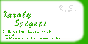 karoly szigeti business card